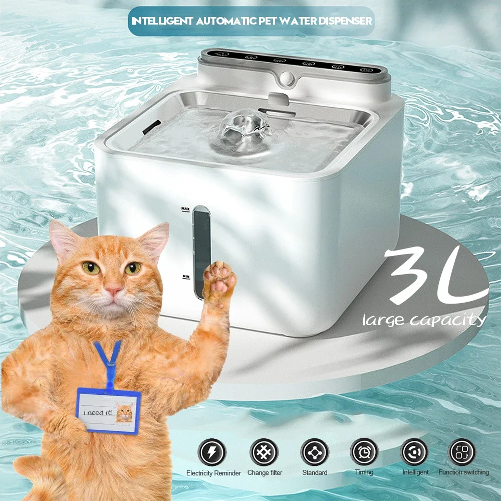 Automatic Cat Water Fountain Wireless Sense Dog Drink Bowl Portable Rechargeable Dispenser Pet Drinking Fountain for cats Feeder