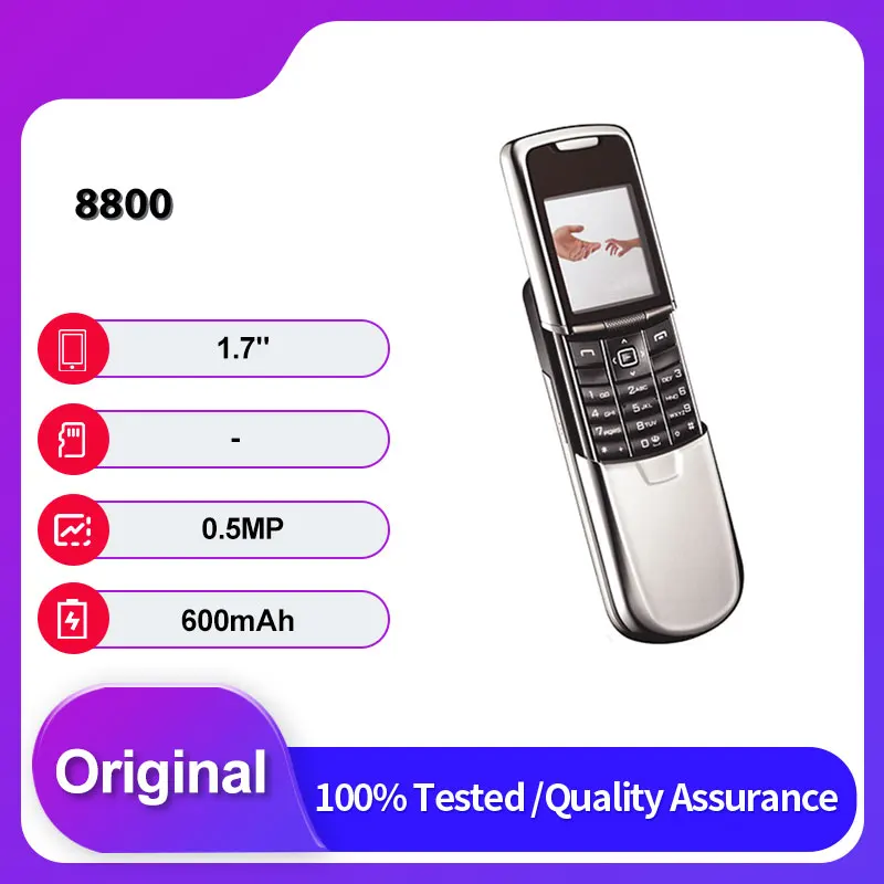 Original desbloqueado 8800 8800C solo Sim GSM 900/1800 2G teléfono móvil teclado árabe ruso hecho en Finlandia