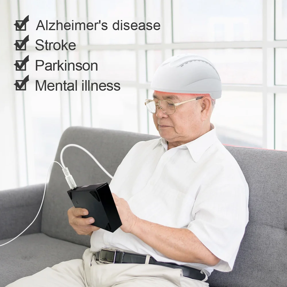 Adjustable 810Nm Infrared LED Helmet, Phototherapy Brain Treatment, Head Massager, Pain Relief Therapy