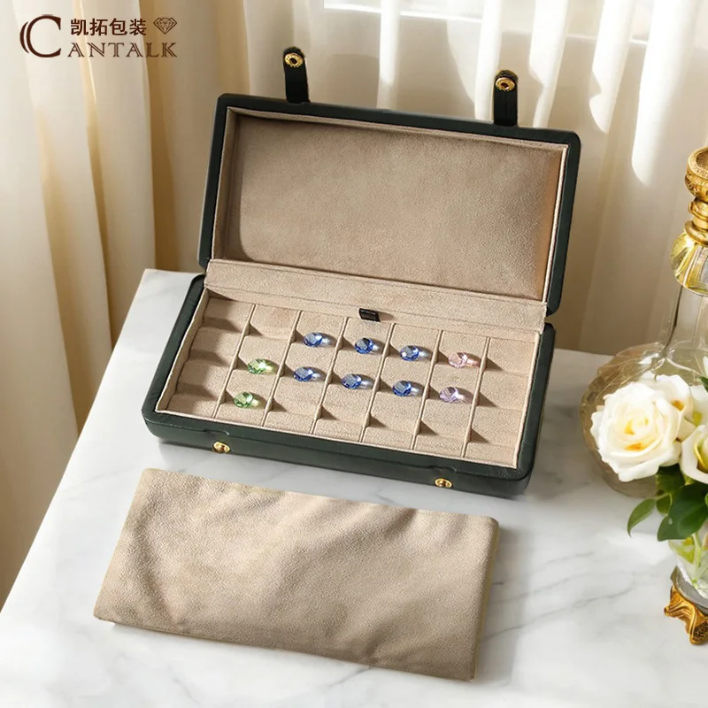 High-end Natural Trays Diamond Lambskin Pendant Diamond Ring Snap Closure Trays Jewelry Storage Home Decor Tabletts ZY40TP