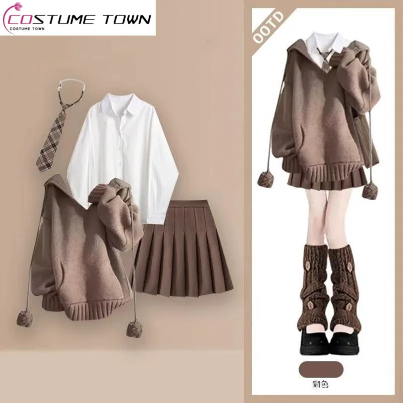 

Fashion Women's Set Spring and Autumn Korean Knitted Sweater Casual Half Skirt Elegant Women's Two Piece Set