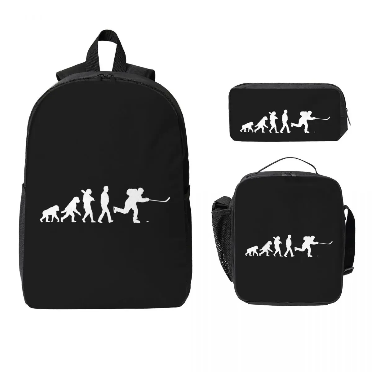 

Evolution Hockey Backpack Student BookBag School Bag Computer Shoulder Bags 3ps Insulated Lunch Bag Pencil Case