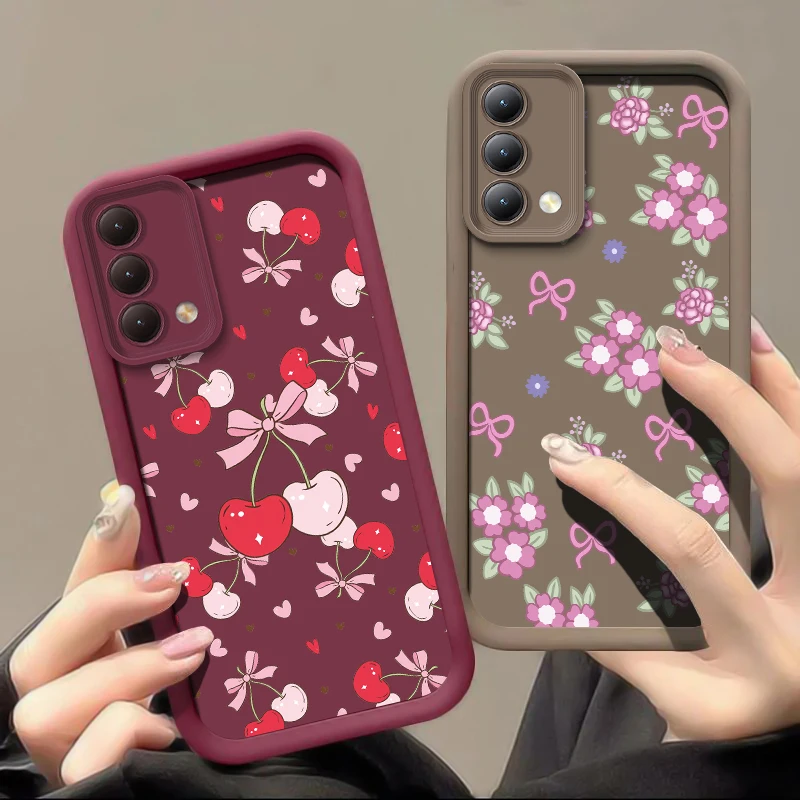 Cherry Flower Phone Case For Infinix Tecno Spark 20C 10 Pro 6 Go 2024 2023 2022 Camon 40 Pro 30 20 Pova 7 Soft Silicone Cover