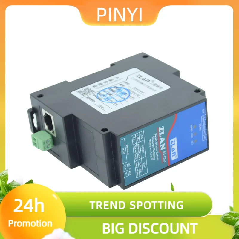 Promotion ZLAN5143D DIN Rail RS485 To Ethernet RJ45 Converter Server Device Modbus RTU TCP Gateway