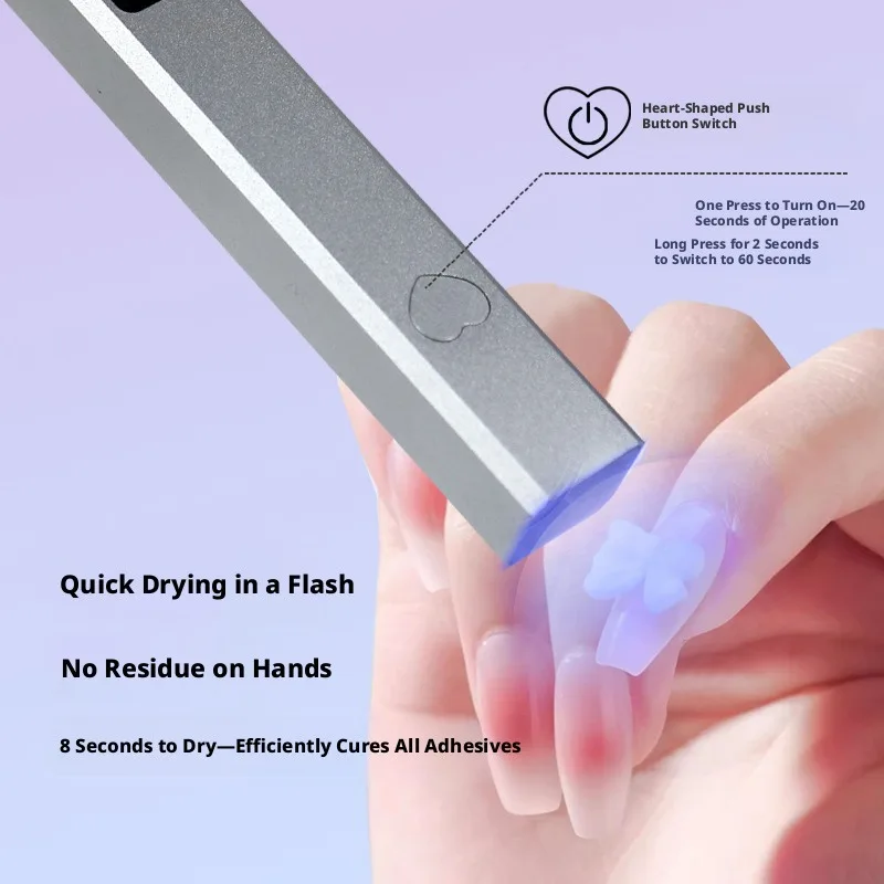 Aluminum Alloy Quick Drying Nail Lamp Rechargeable LED Phototherapy Mini Baking Nail Lamp Handheld Nail Phototherapy Light