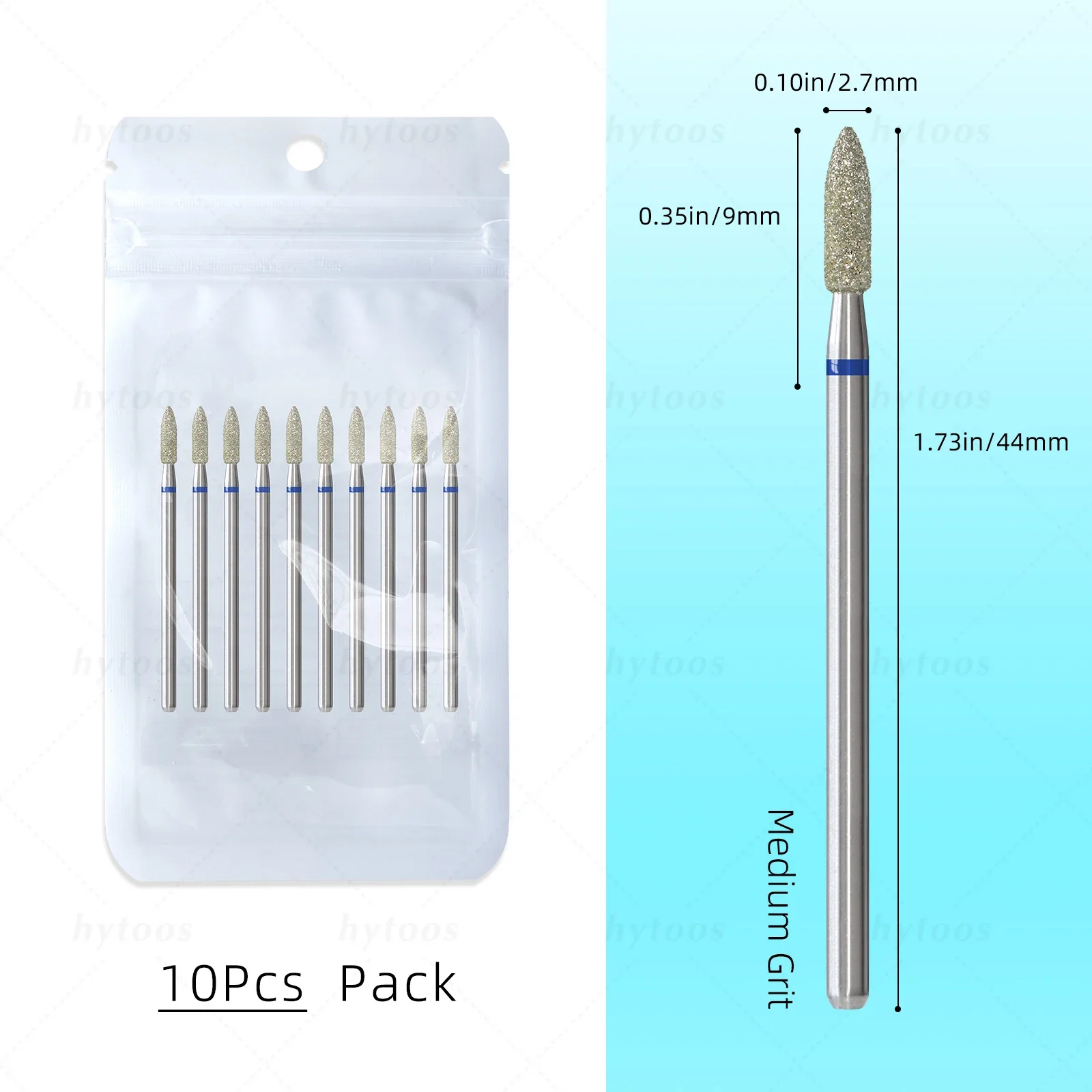 HYTOOS 10 Teile/paket Diamant Nagel Bohrer Bits Pro Russische Häutchen Sauber Bit für Nagel Abgestorbene Haut Häutchen Reiniger Vorbehandlung werkzeuge – Detail 9