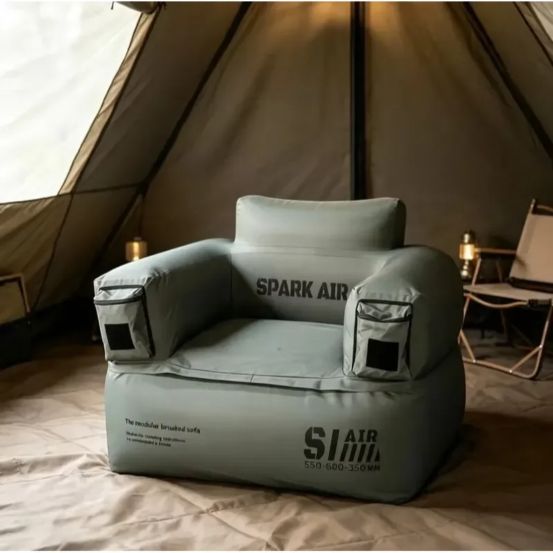 Single Person Portable Foldable Single Inflatable Sofa Chair for Indoor Outdoor Leisure Use