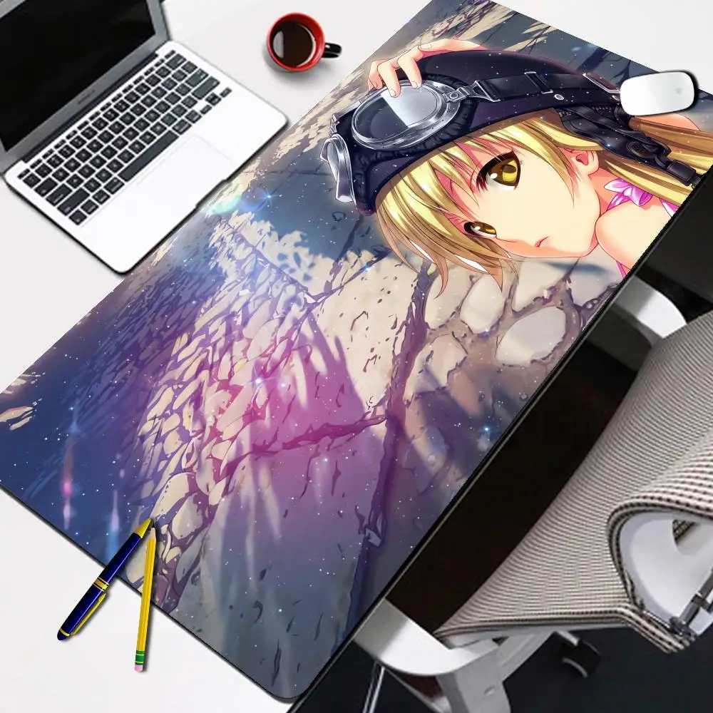 

Anime Monogatari Series XXL Large Mouse Pad Cute Kawaii Shinobu Oshino Computer Keyboard Mat HD Printing Lock Edge Desk pad