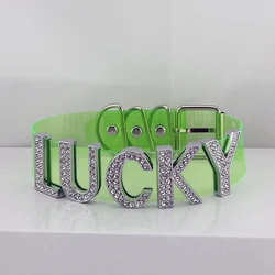 Crystal Colours PVC Customized Choker Collar Sexy Ladies Personalized Big Letter Chocker Necklace for Women Cosplay Jewelry