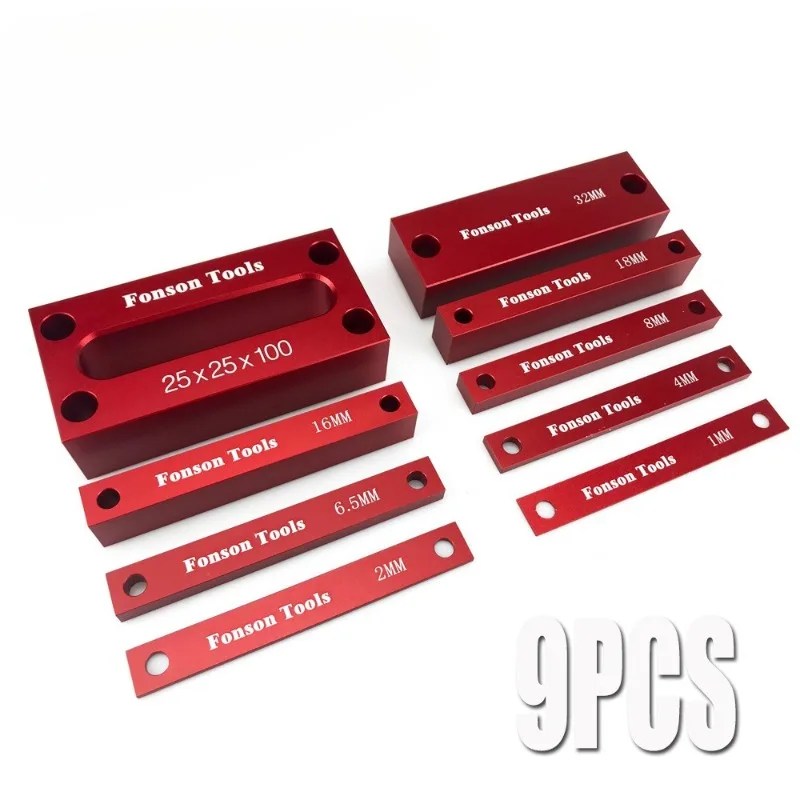 

Набор из 9 метрических и дюймовых высотомеров для деревообработки, прецизионные установочные блоки из алюминиевого сплава, аксессуары для настольных пил