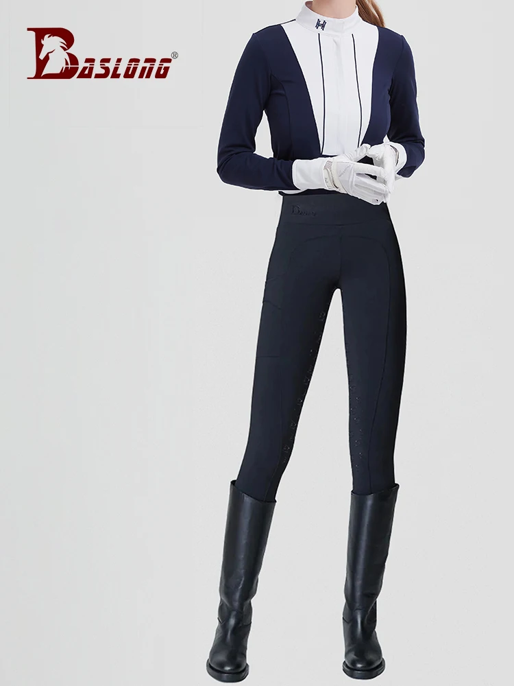 Baslong Pantalones deportivos ecuestres para mujer, pantalones de montar para niños antideslizantes de silicona, transpirables, resistentes al desgaste, pantalones elásticos, equipo de caballero transpirable