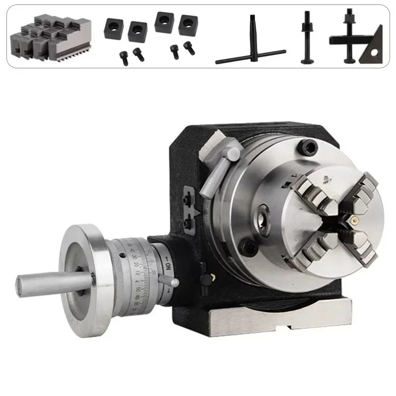 

Customizable Precision Milling Machine Indexing Head 4'' Vertical Horizontal Indexing Plate Rotary Table
