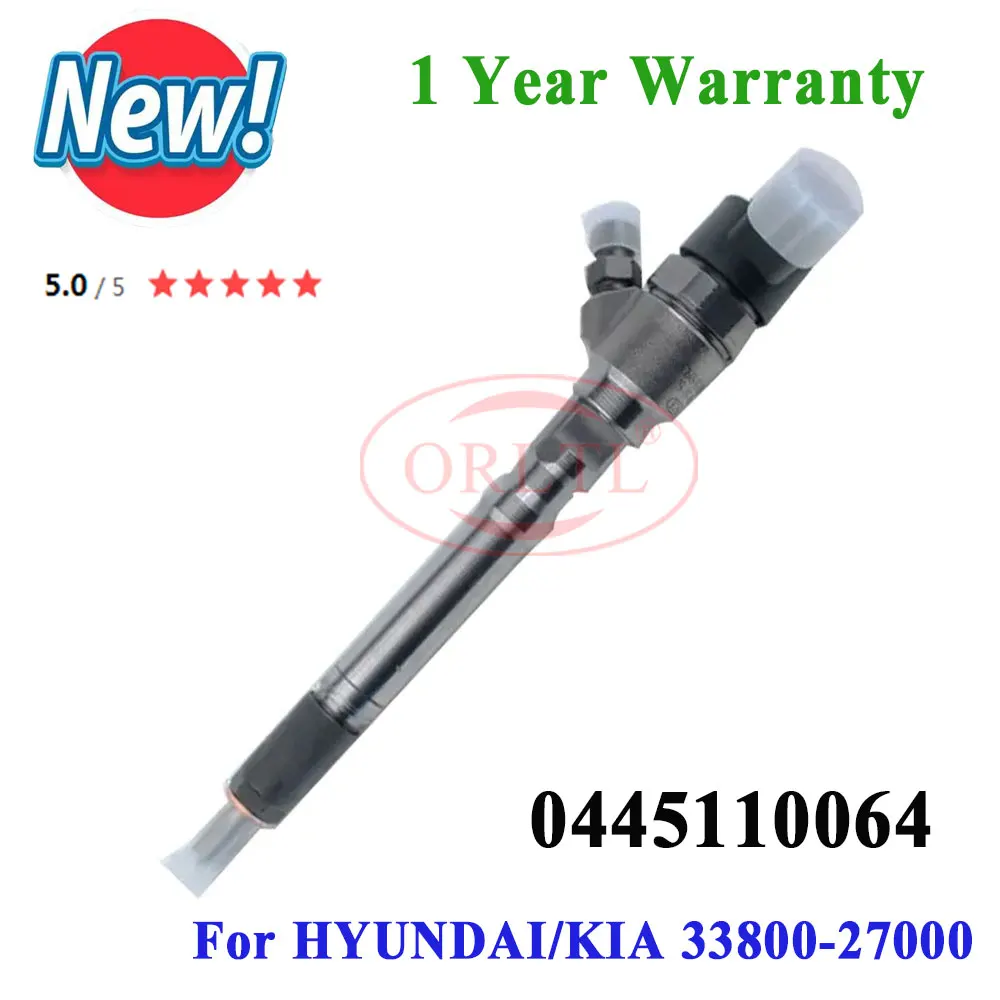 Common Rail Injector 0445110064 33800-27000 Diesel Fuel Injector for HYUNDAI Santa FE 2.0 Matrix 1.5 CRDi Elantra 2.0 CRDi