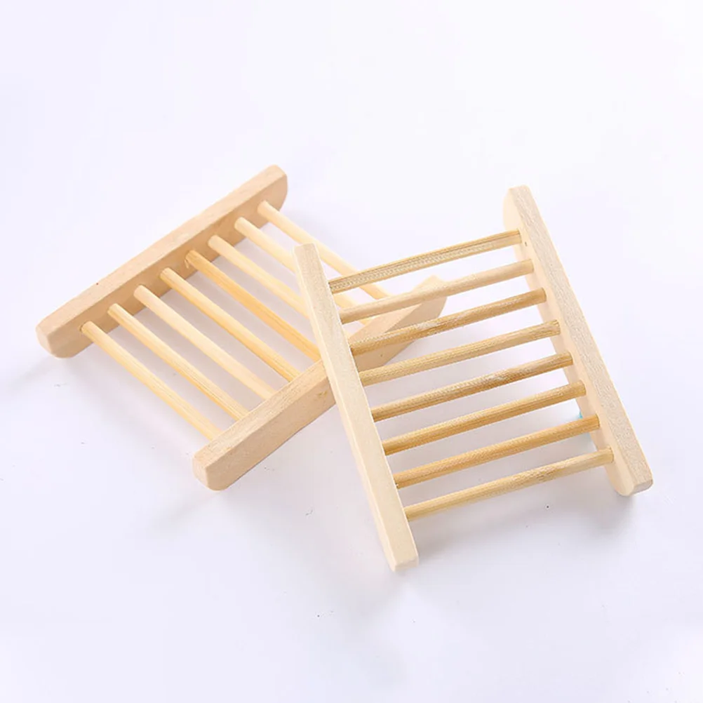 

10pcs Soap Box Rack Storage Tray Drainage Wooden Holder Bathroom Kitchen Display Stand Soap Dish Drain Travel Tray