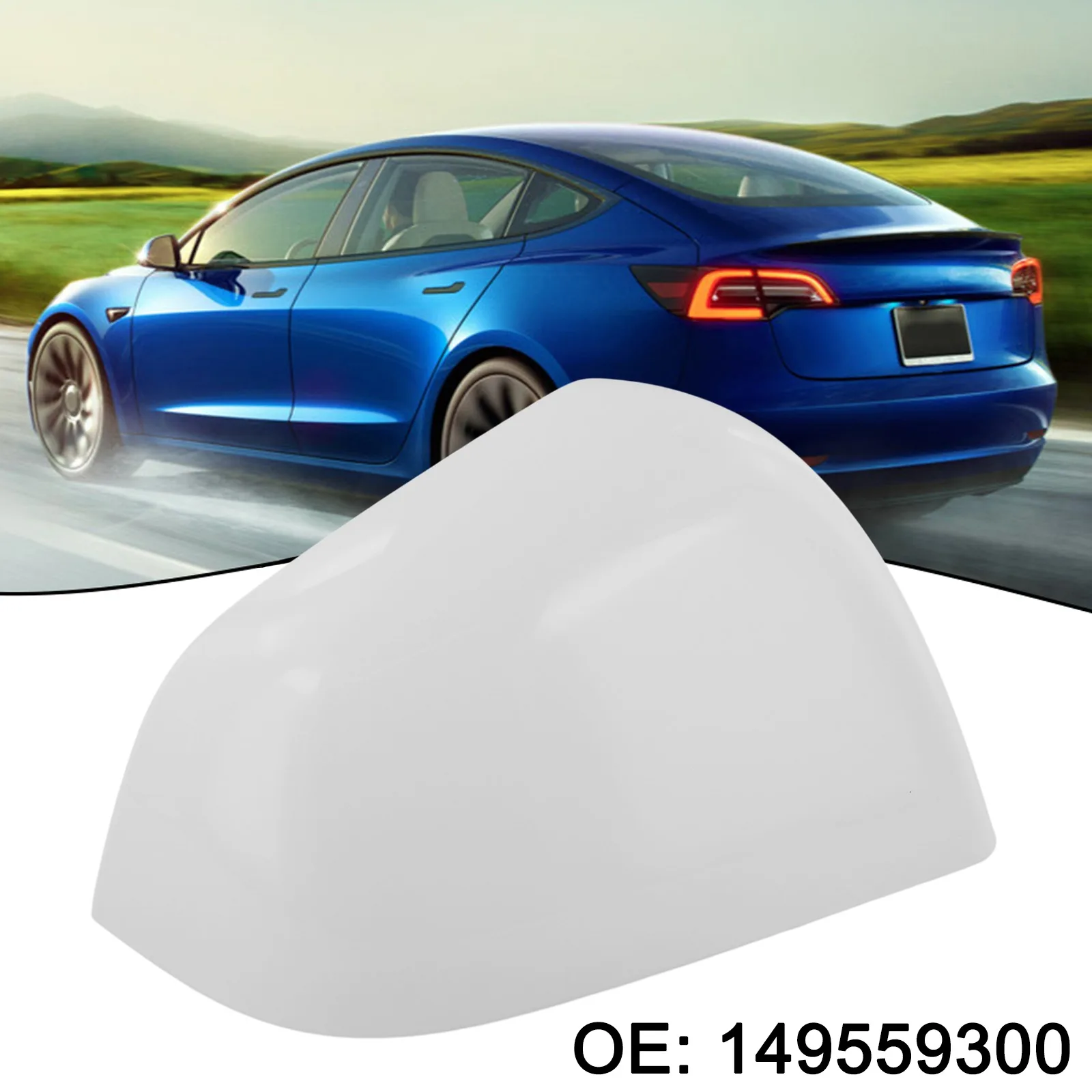 High Grade High Quality Practical To Use For Tesla Model Y White Mirror Cover Right Side 21-23 Correct Connector