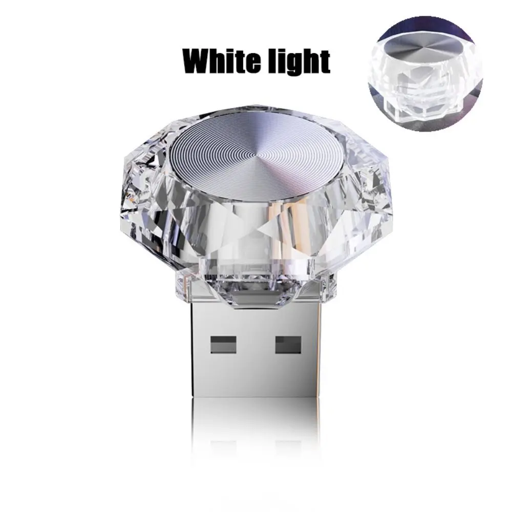 

Universal Diamond Shaped USB Ambient Light LED Decorative Portable Auto Interior Light Plug Play Car Atmosphere Lamps