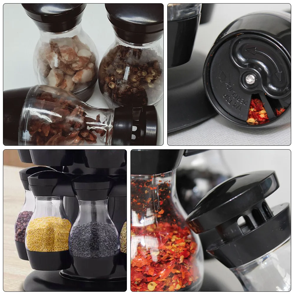 

16Pcs Rotating Seasoning Pot Set Smooth Surface Kitchen Organizer Spice Rack Container Sealed Seasoning Pot