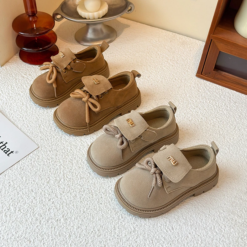 

Children's Single Shoes 1-18 Years Old Khaki Boys Girls Leather Shoes Four Seasons Yellow Soft Bottom Non-slip Kids Birken Shoes
