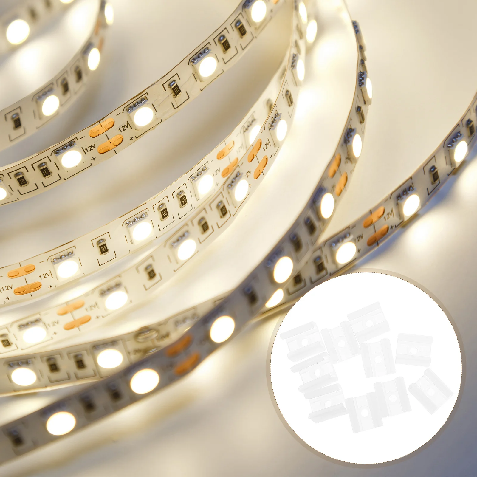 

10Pcs Flexible LED Light Strip Mounting Clips Aesthetic Practical Plastic Neon Rope Light Brackets for Home Decor