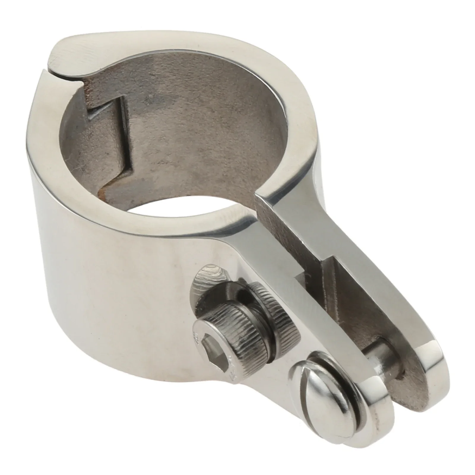 

1Pc 30mm/1.18in 316 Stainless Boat Bimini Top Hinged Jaw Slide Pipe Clamp with Screws Yachting Fittings Marine Hardware Silver