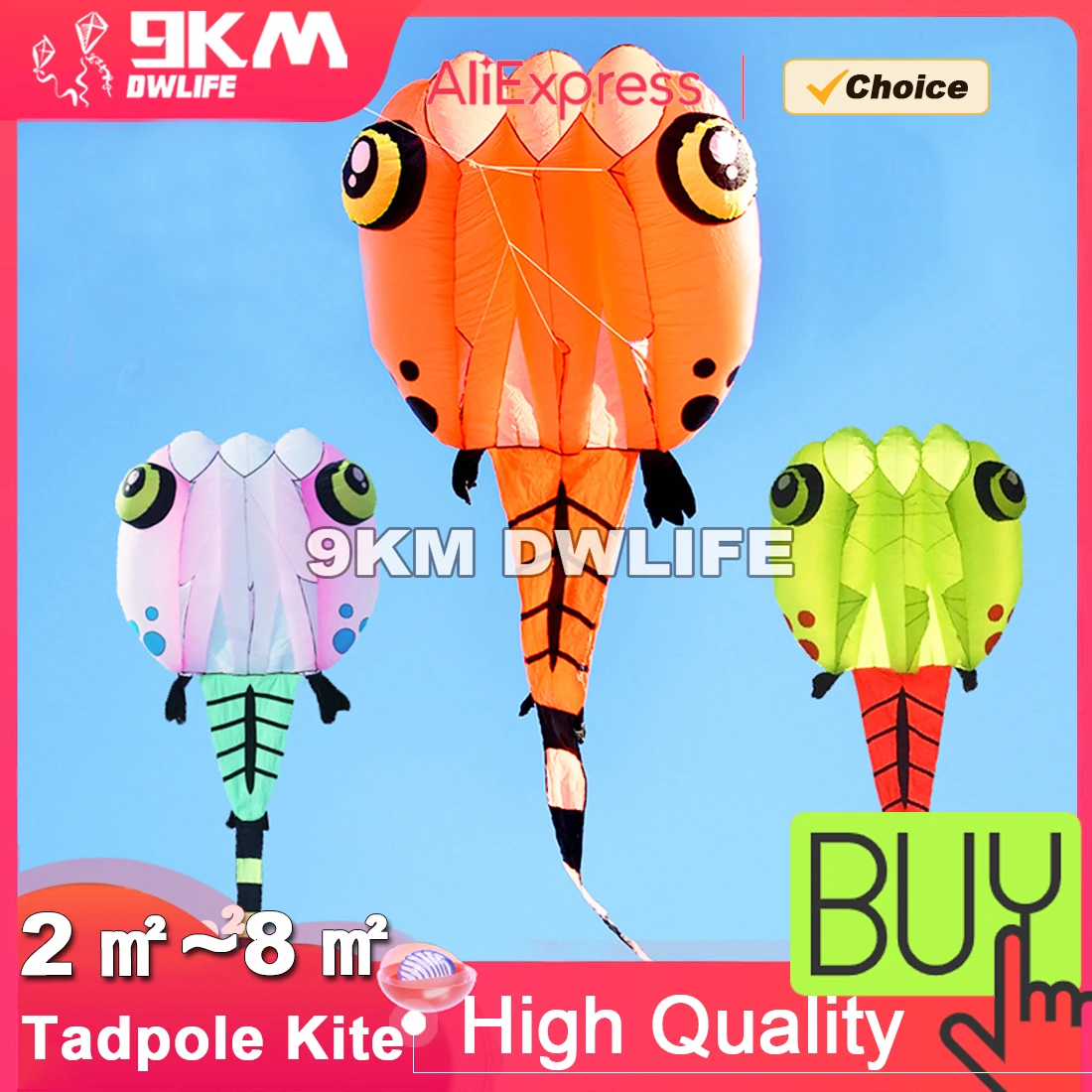 9km-2-㎡-8-㎡-tadpole-pilot-lifter-kite-cometa-inflable-suave-de-una-sola-linea-con-forma-de-animal-de-alta-calidad-para-espectaculos-al-aire-libre-para-adultos
