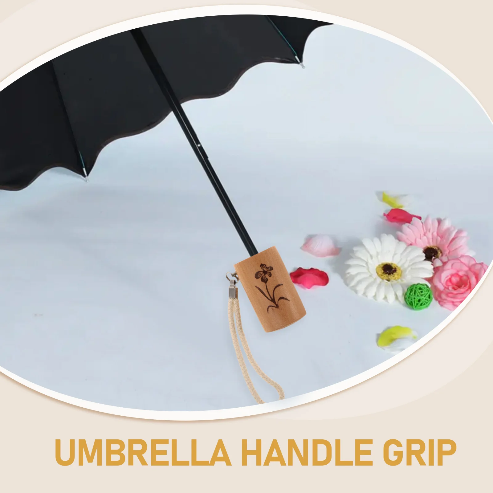 

UV Resistant Umbrella Handle Replacement Sturdy Anti-Slip Grip for 13-14mm Folding Rain Umbrellas Durable Long-Lasting for UV