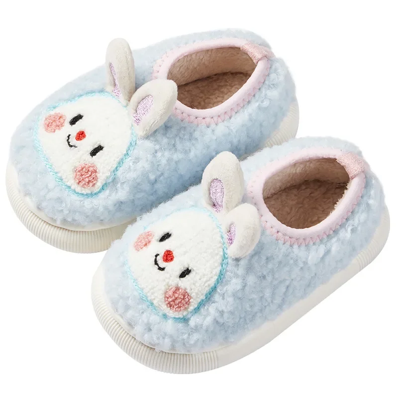 Pantuflas Child Winter Slippers Autumn Childcotton Shoes Cute Girl Shoe Cartoon Little Bear Boys Shoe Anti Slip Plush Kids Shoes