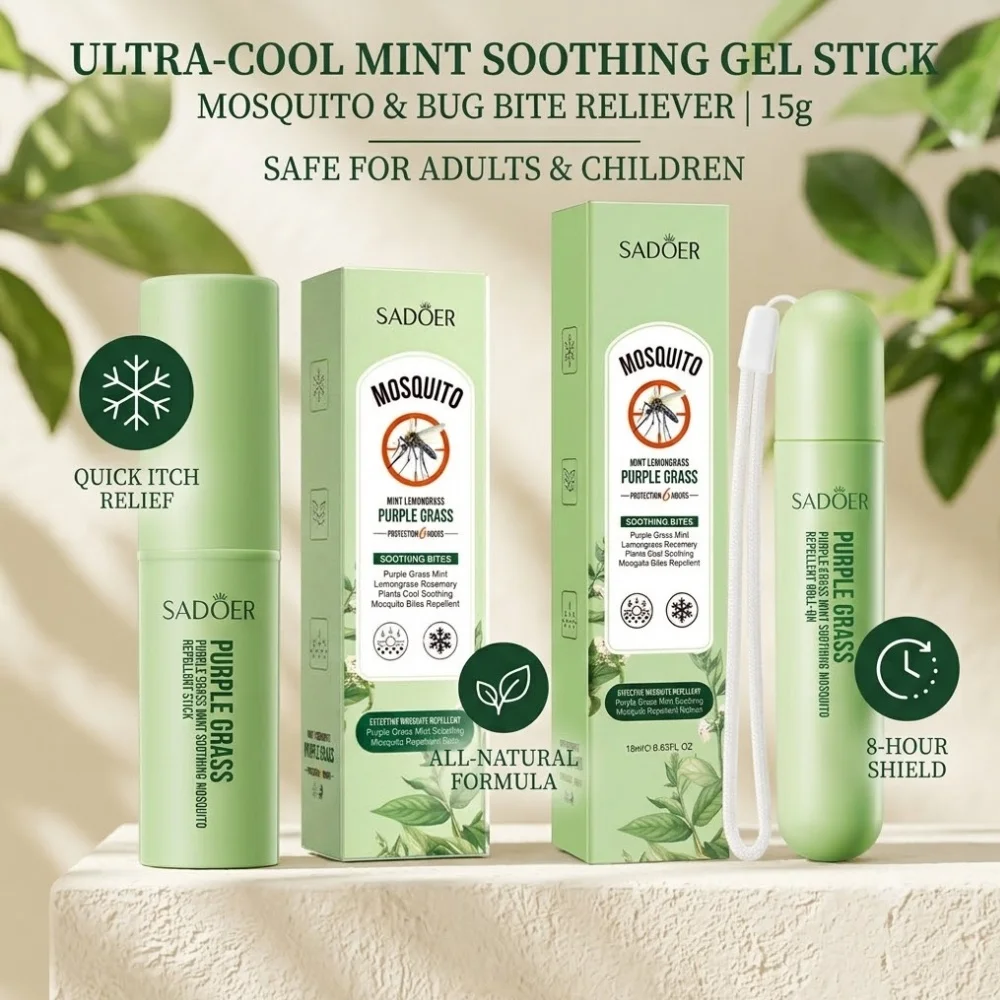 Herbal Extract Skin Cooling Care Stick Child Safe Outdoor Mosquitoes Relief Pen Non Greasy Body Lotion