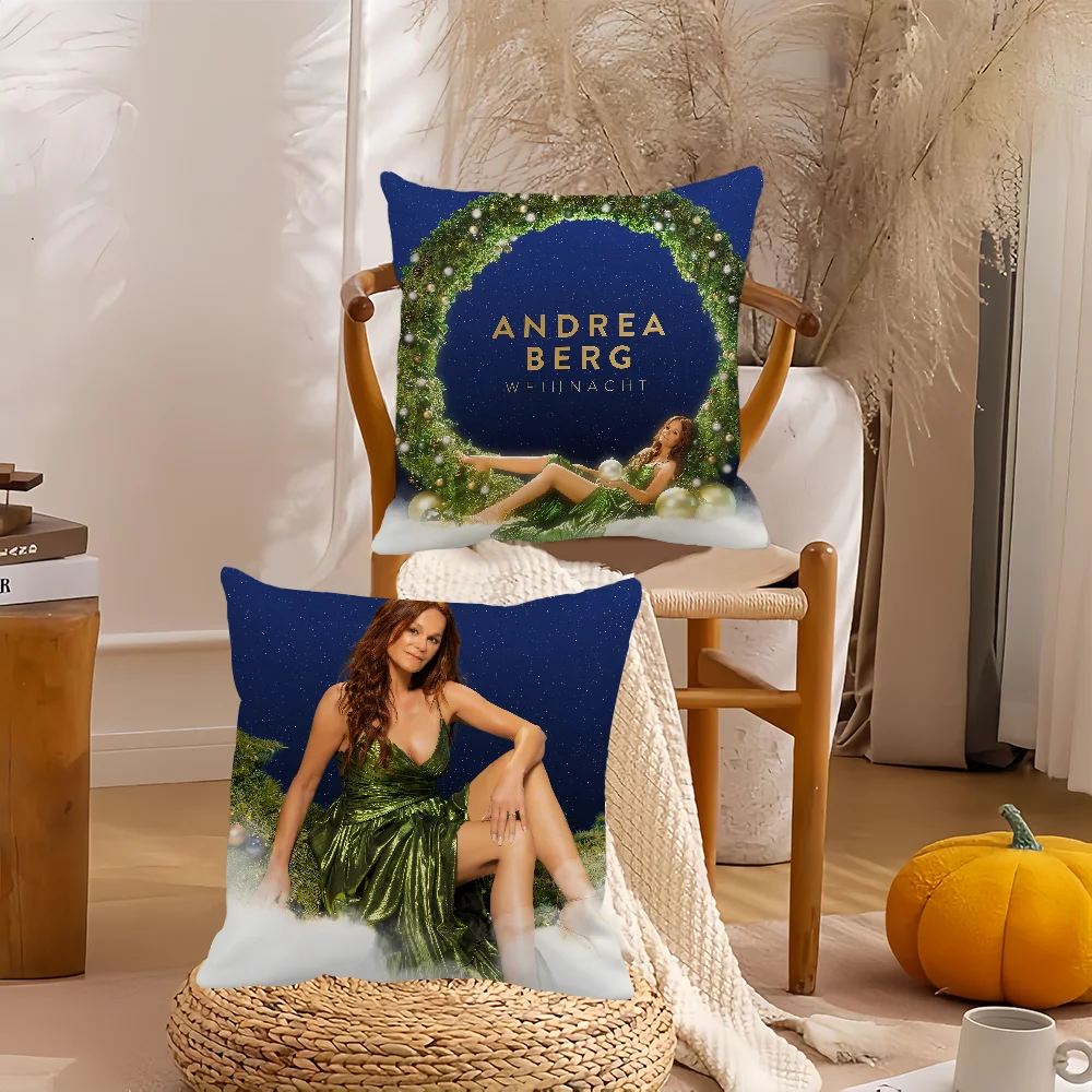 غطاء وسادة للمغنية أندريا بيرج غطاء وسادة منزلي مناسب لأريكة المكتب والسيارة مناسب لجميع المواسم