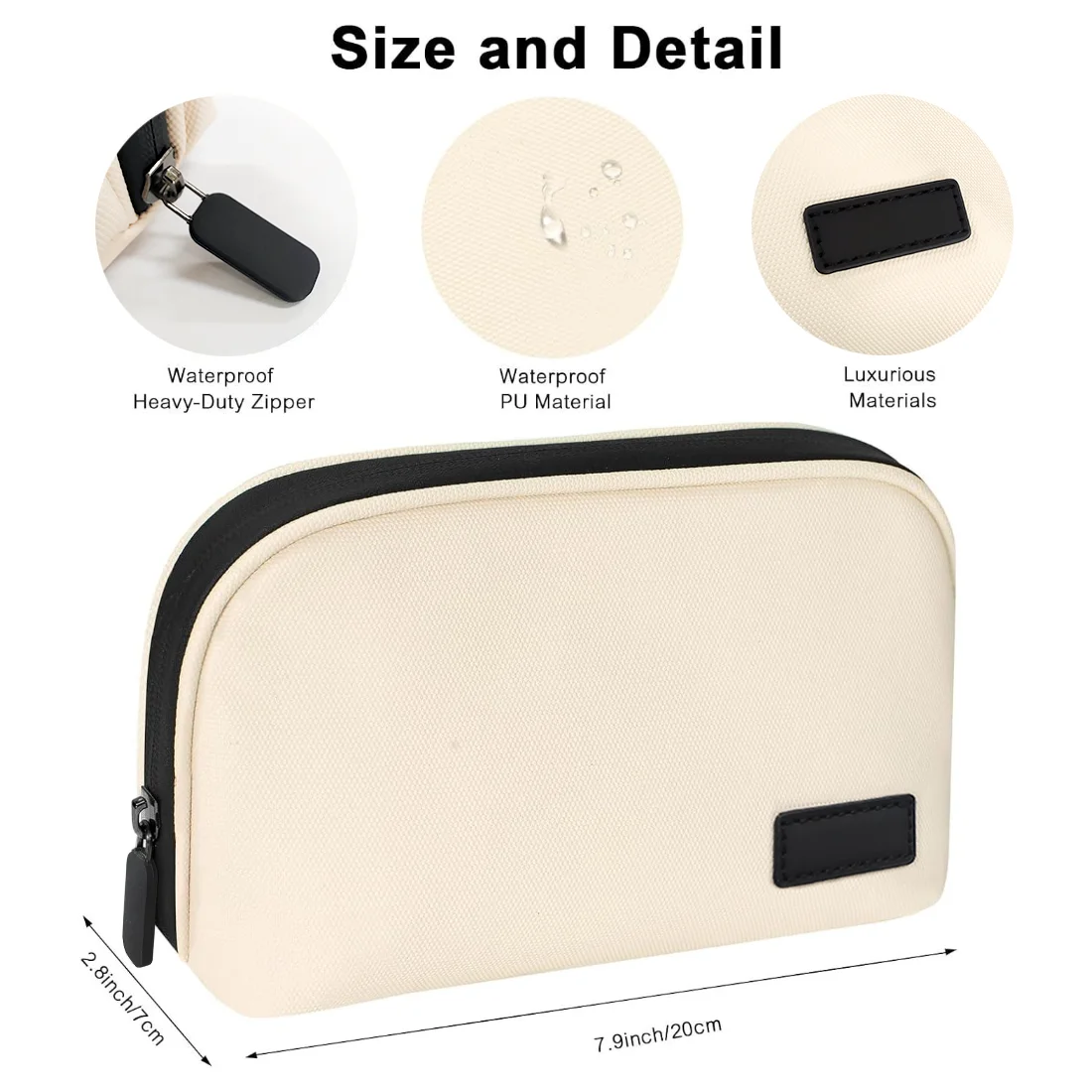 Travel Cable Organizer Bag, Waterproof Electronics Accessories Pouch for Charger, Cord, Phone, Earphone, Portable Storage Case