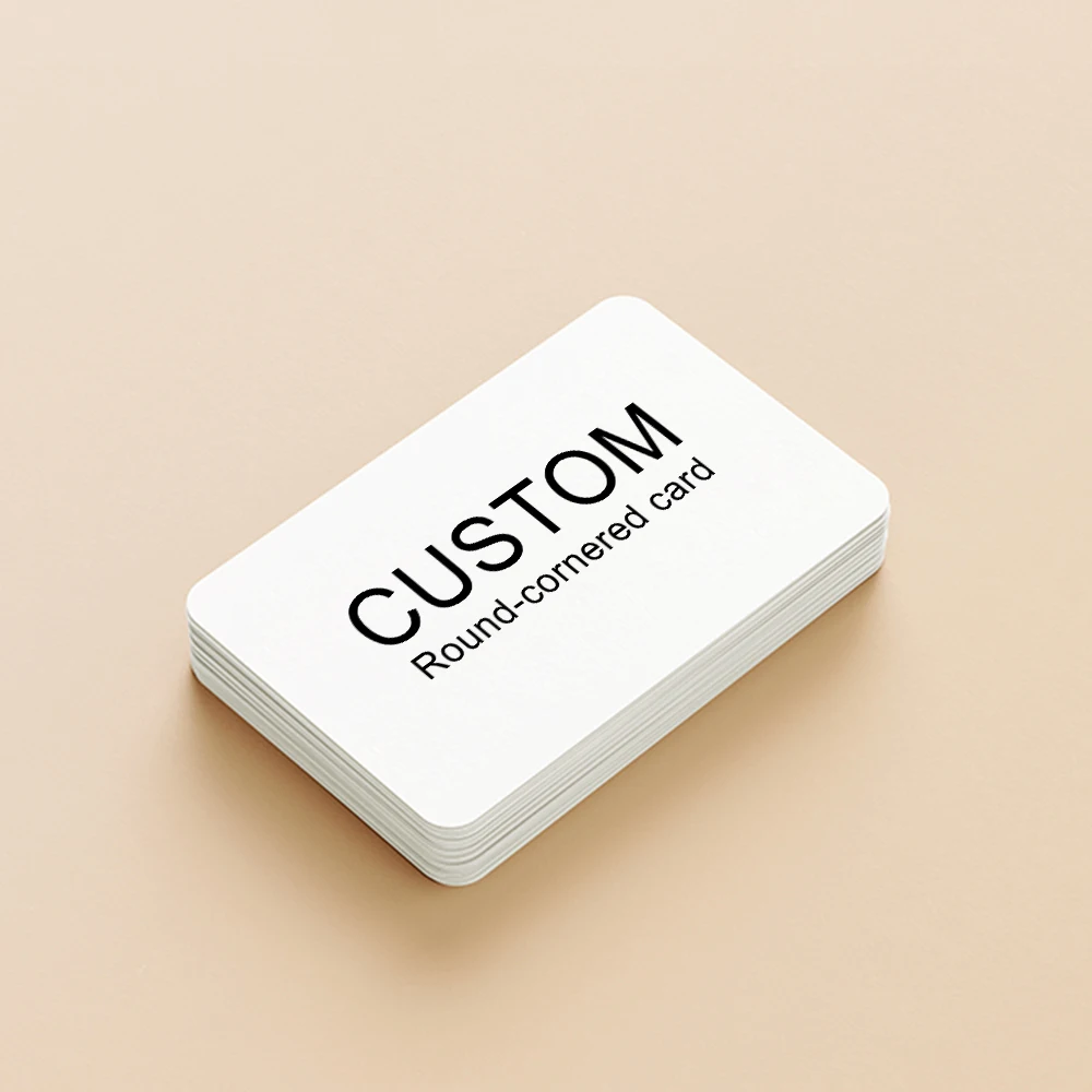 

100Pcs Custom Rounded Corner Business Cards Personalized Logo Text Printing Multi Size Thank You Invitation Greeting Cards