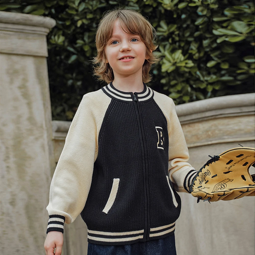 Dave Bella Boys Knitted Cardigan Children Autumn Spring Sweater Coat Kids Knitwear Long Sleeve Outwear Jacket DK3263264