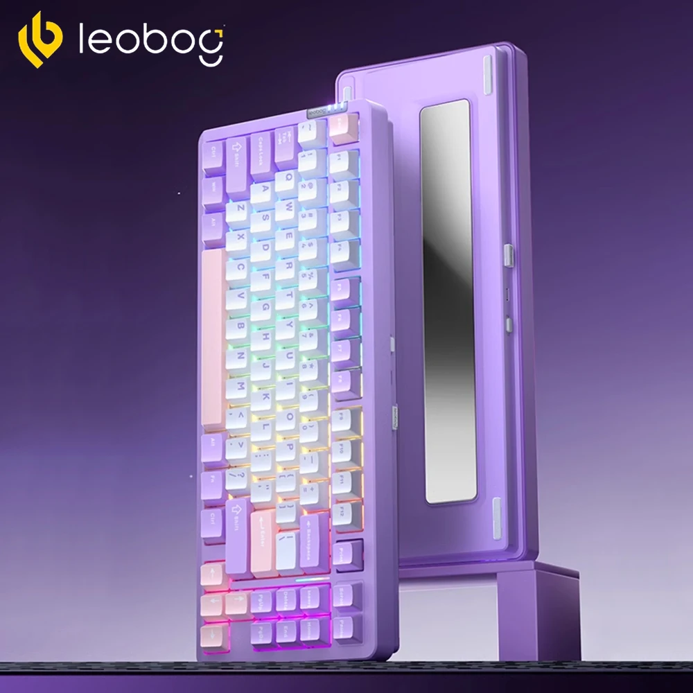 LEOBOG Hi86 Mechanical Keyboard Aluminium Alloy Three Mode 8000mAh Customized Wireless Gaming Keyboard Gasket RGB Pc Gamer Gifts