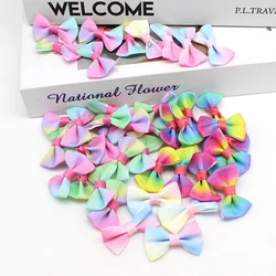 30Pcs Ribbon Bowknot for Crafts Supplies Applique DIY Wedding Bow Tie Scrapbooking Decoration 25*35cm Mini Satin bow