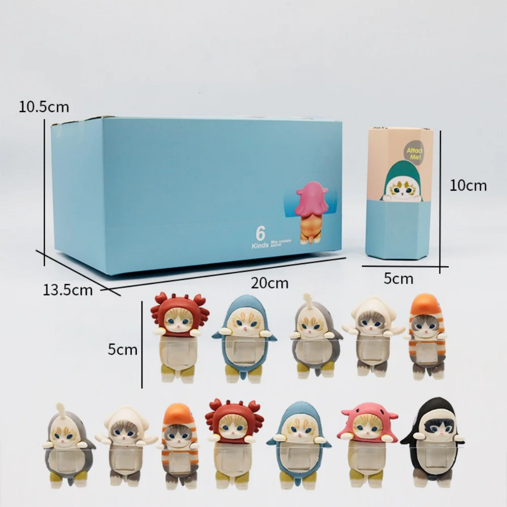 12 Pz/set Mufusand Gatto Fushandi Collezione Del Partito Modello Figure con Scatola Cieca Gioco Alla Moda Decorazione Creativo Regalo Di Compleanno Per Bambini