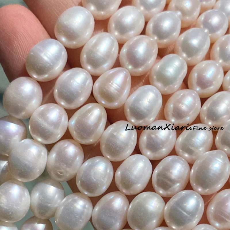 9-10MM Rice Shape Natural Freshwater Pearls Loose Spacer Beads for Jewelry Making Diy Bracelet Earrings Accessories Charms