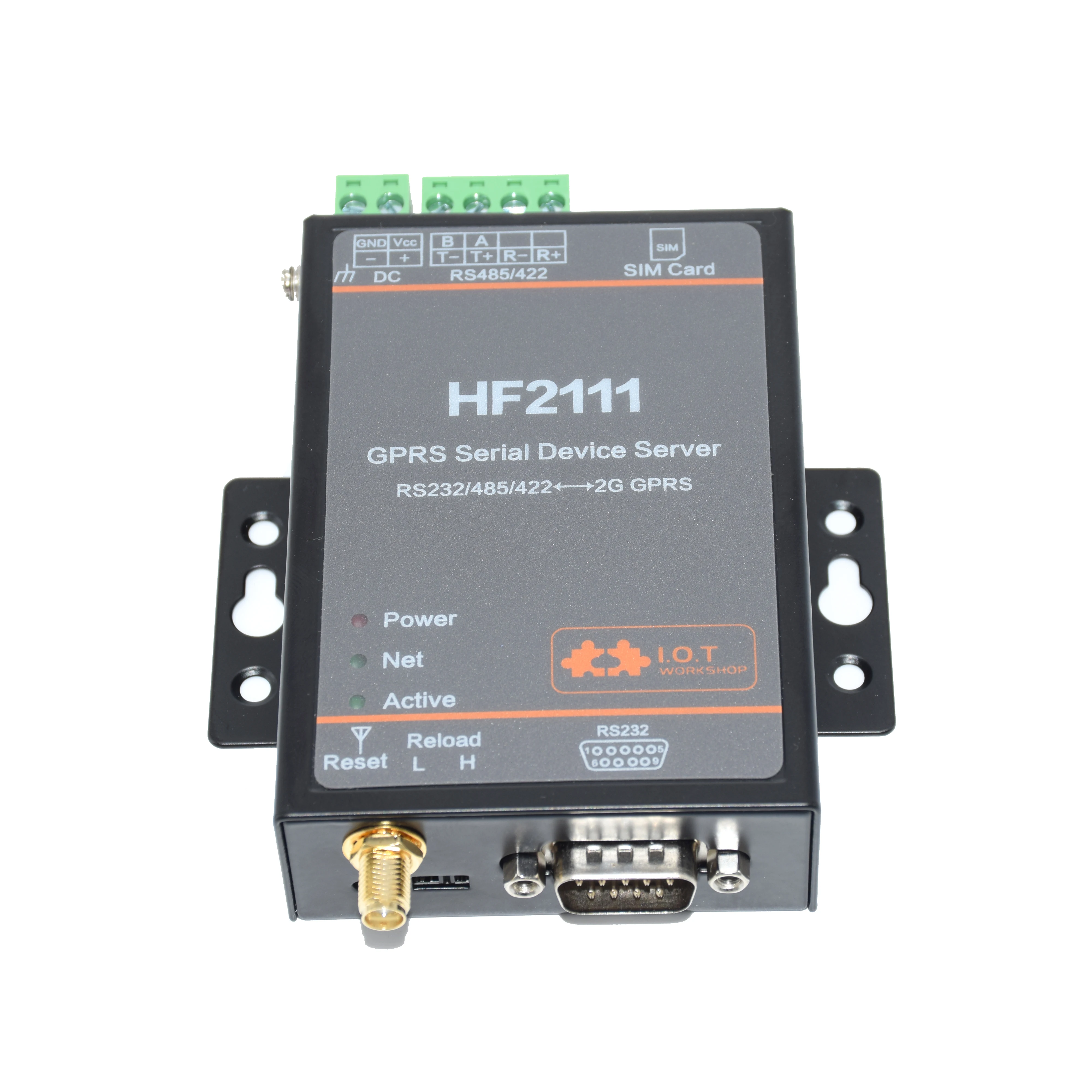 

Serial Port RS232 RS485 RS422 To 2G GPRS GSM Converter Server HF2111 Support Modbus