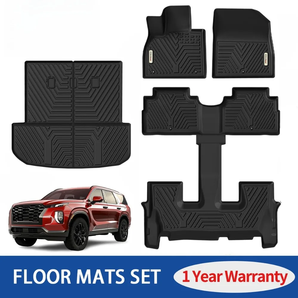 3D TPE Floor Mats + Cargo Liner Set for 2020 - 2025 Hyundai Palisade All Weather