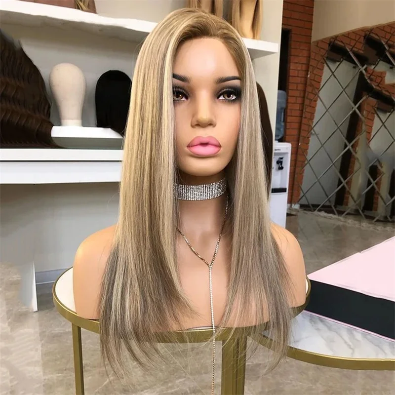 Highlight Wig 13x6 Hd Lace Frontal Wig Natural Hairline PrePlucked 13x4 Ash Blonde Straight Lace Front Wigs Human Hair