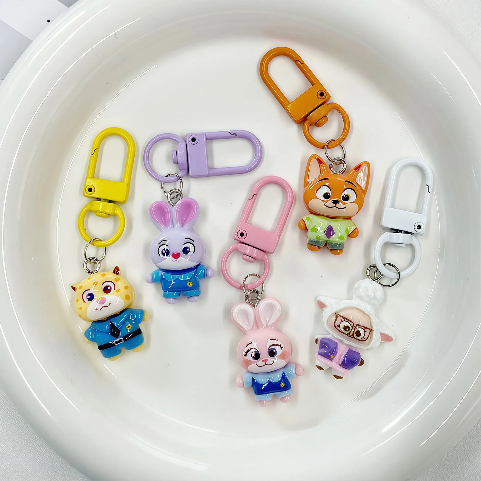 Chaveiro de Desenho Animado Disney Zootopia, Pingente para Celular, Decoração de Mochila, Acessórios de Mini Boneca, Presente para Amigo
