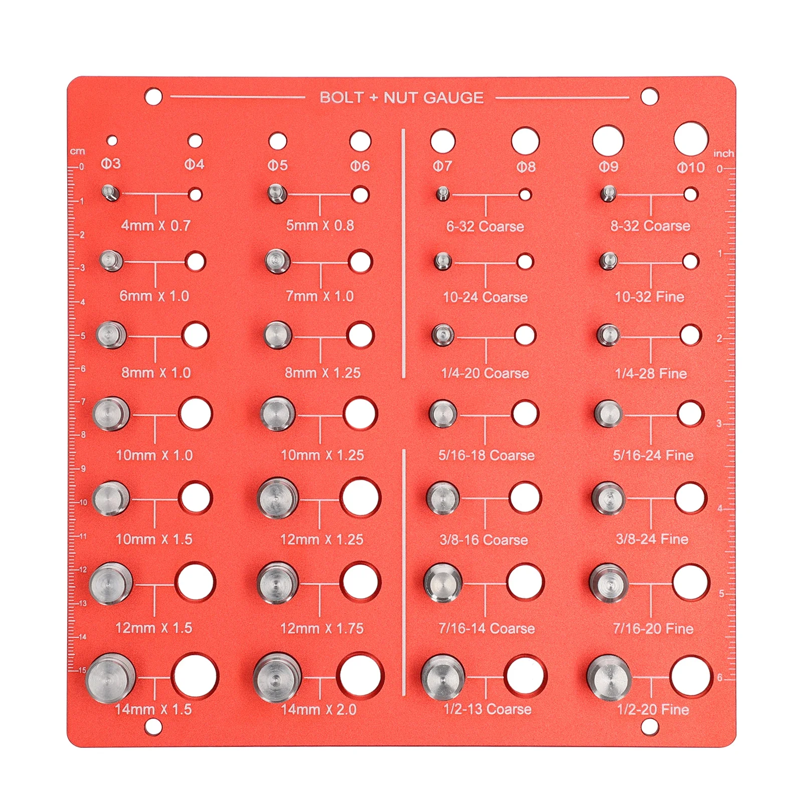 

Nut and Bolt Thread Checker Set 28 Thread Identifier Gauge Inch and Metric Size Precise Screw Size and Thread Measuring Tools