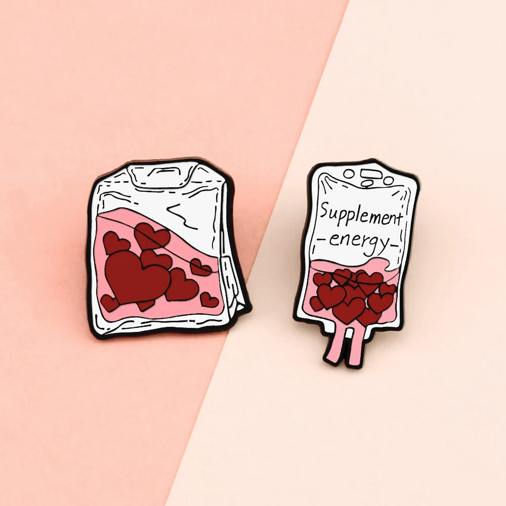 New Punk Style Skeleton Rose Enamel Pins Romantic SUPPLEMENT ENERGY Infusion Bag Brooches Couple Lover Pins Jewelry Gift Custom image 4