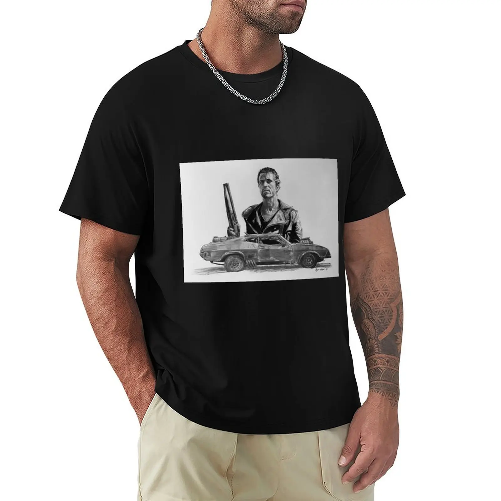 Mad Max Mel Gibson V8 Interceptor T-Shirt Casual Loose Daily Wear T-Shirt