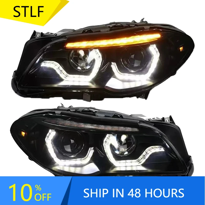 

STLFFor BMWSs 5 Series F10 F18 2011-2017 Headlight Assembly Car Parts Ready to Use Car Parts Glow Diode Headlight DRL Projector