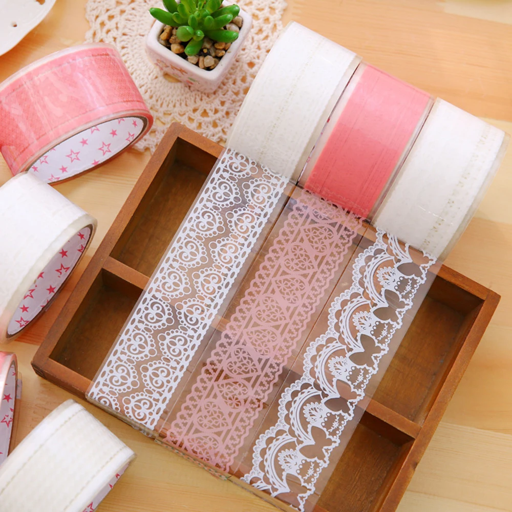 Transparent Lace Washi Tape DIY Diary Album Handbook Decorative Masking Tape Stationery