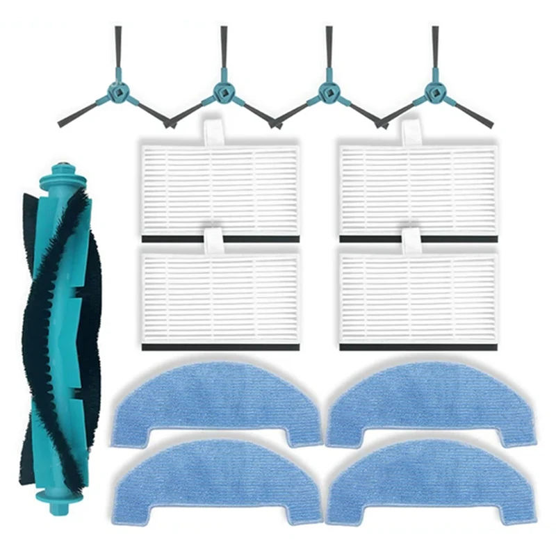 لـ Proscenic Q8 / Q8max، Mova E10، Ultenic D10، Ultenic T10 Lite أجزاء المكنسة الكهربائية فرشاة جانبية رئيسية فلتر Hepa ممسحة قماش