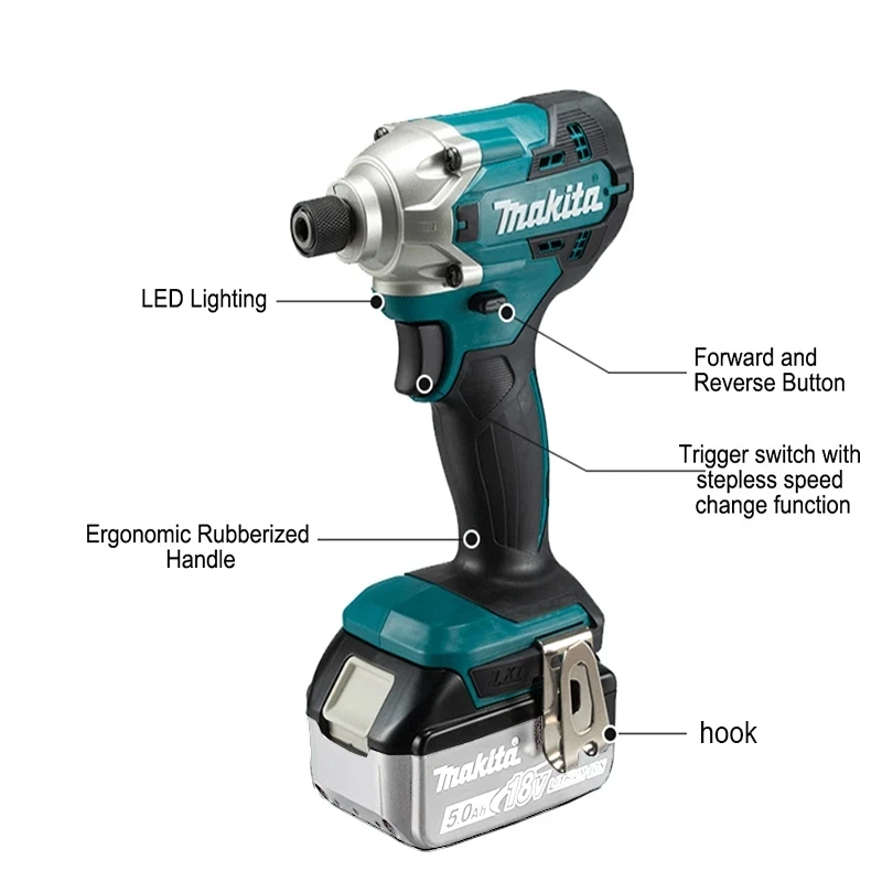 Makita DTD156 Cordless Impact Wrench Driver With 18V Lithium Battery Household Screwdriver Brushless Rechargeable Power Tool