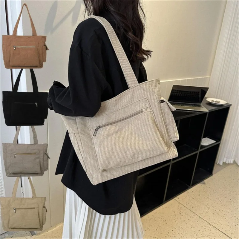 Women's Shoulder Bag Fashion Crossbody Handbag Retro Large Capacity Bags Multi Pocket Zipper Casual Tote Bags