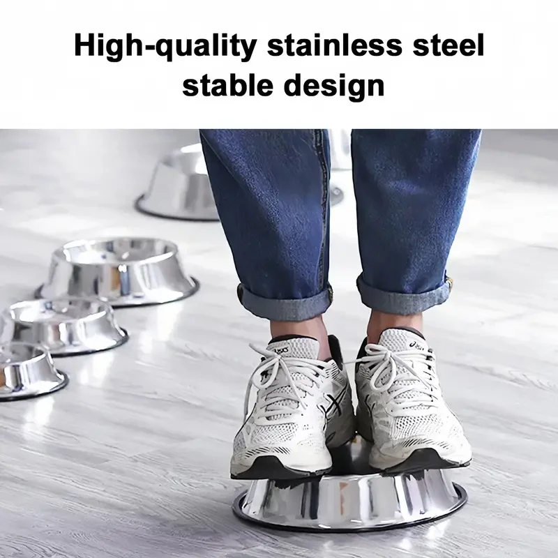 Ciotola per cani antiscivolo in acciaio inossidabile, bacino per alimenti per gatti durevole e resistente alle cadute con base in gomma per animali domestici