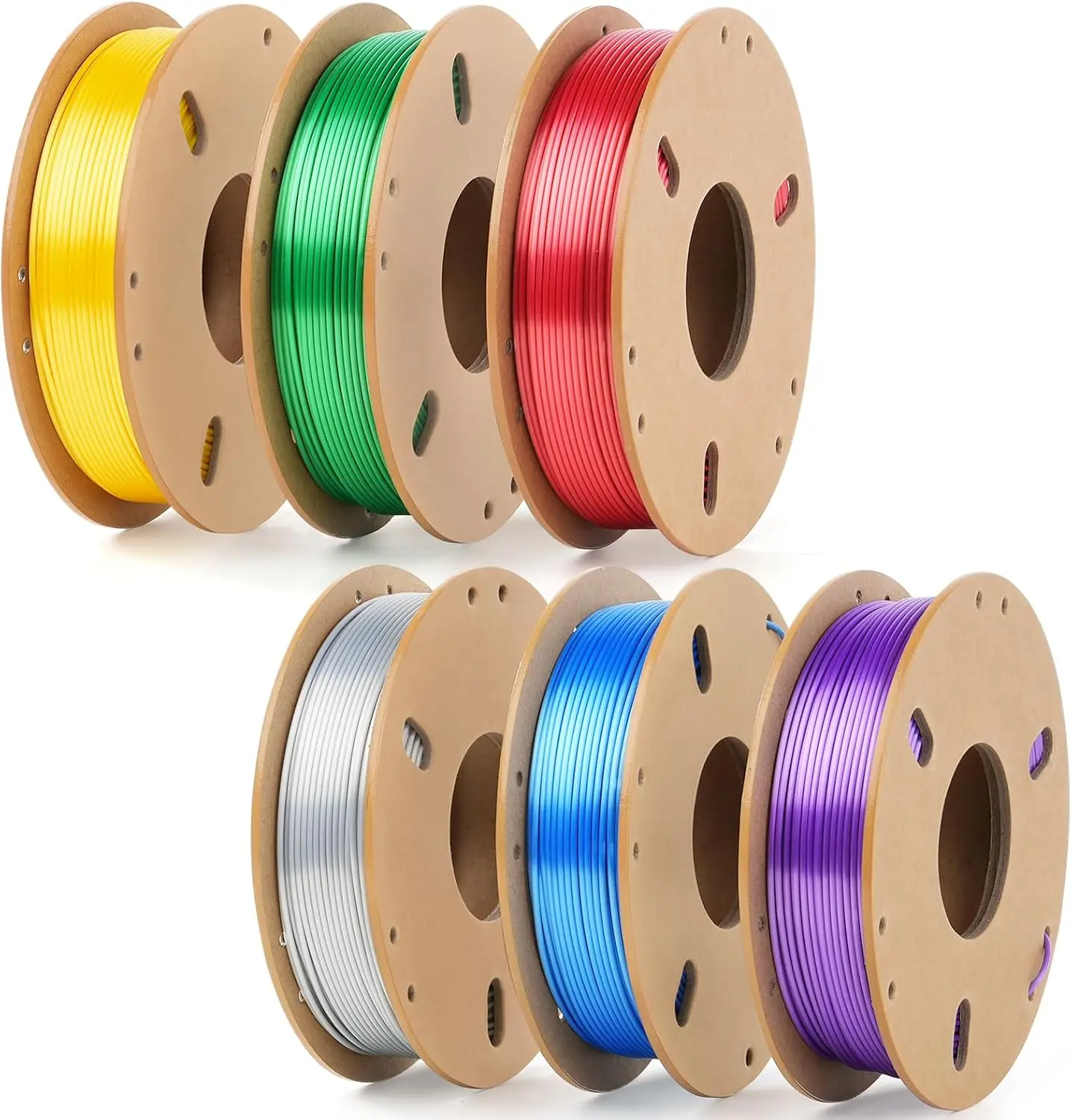 

Silk PLA 3D Printer Filament Bundle - 6 High Gloss Colors, Super Shiny & Smooth, Beginner-Friendly for DIY Projects